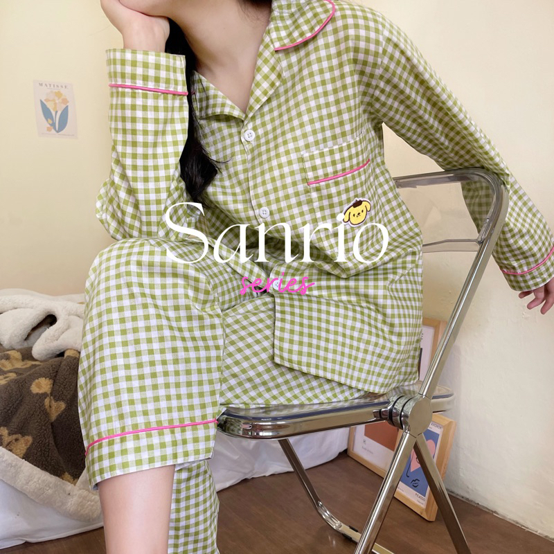 Piyama Wanita Katun Pompompurin Pajamas Dalbyeol Choice Sanrio Series | Piyama Korea | Piyama | Baju