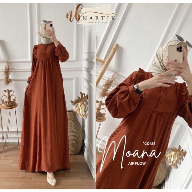 MOANA DRESS/Gamis Kringkle Airflow Terbaru