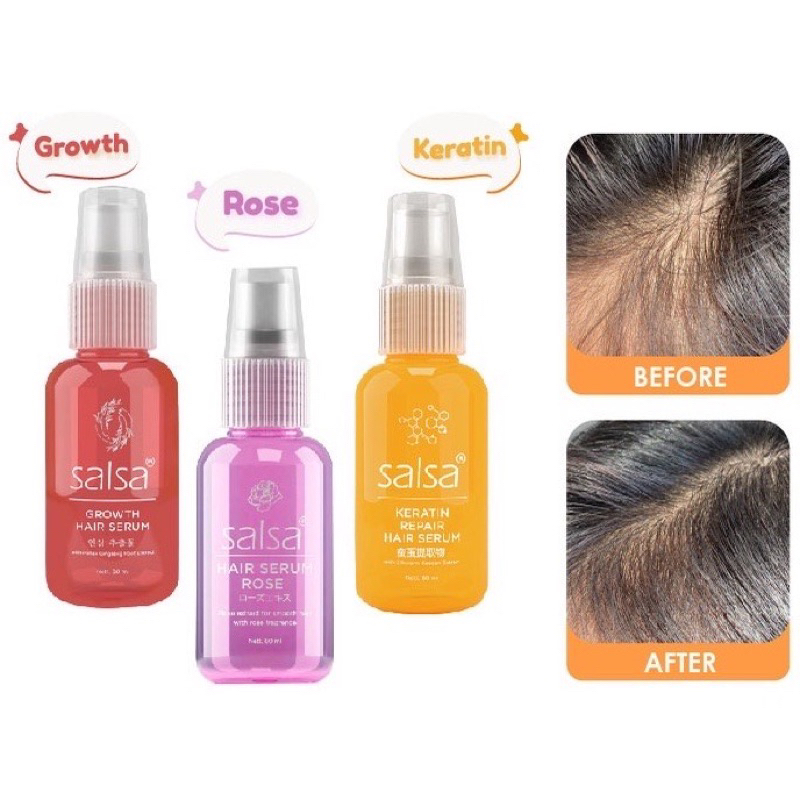 SALSA Hair Serum Rose Spray, Keratin Repair, Growth - Serum Rambut