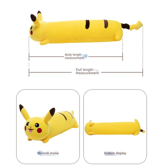 Bantal Guling Karakter Boneka Pikachu Long Pillow Plush Bahan Halus Lembut Ukuran 40cm