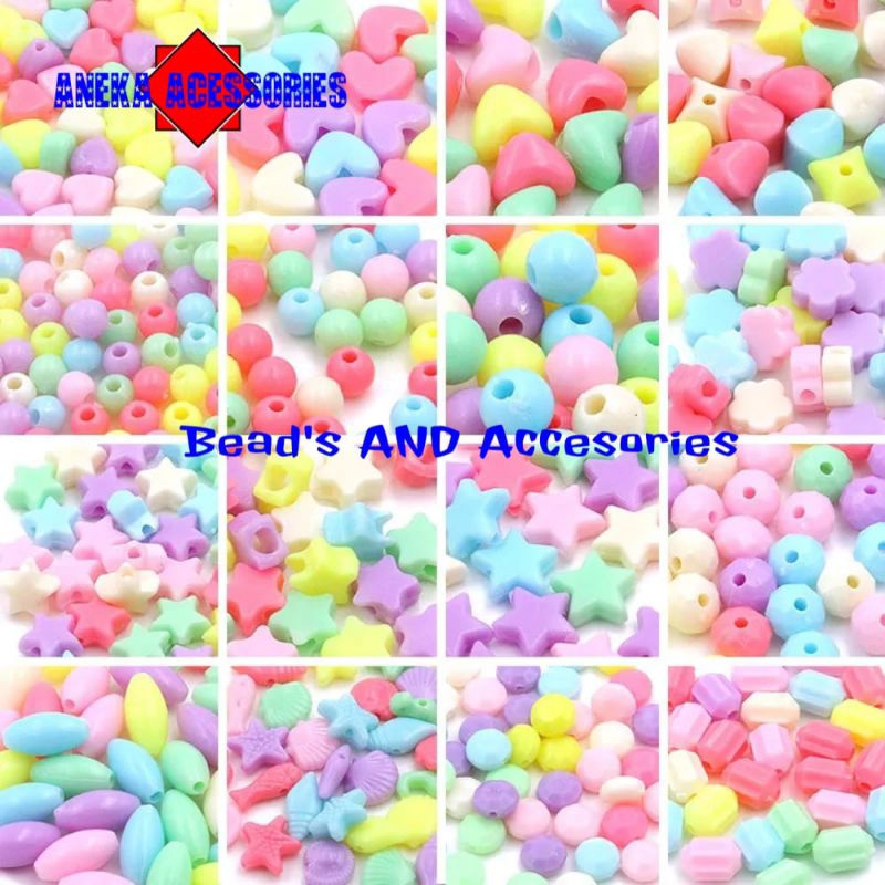 25pcs Manik Manik Pastel Mote Pastel Mote Susu Mote Model Bintang Kupu kupu