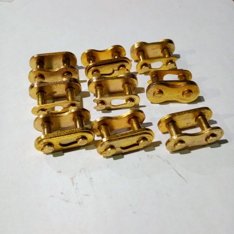 sambungan rantai 415 428 520 universal motor gold kuningan