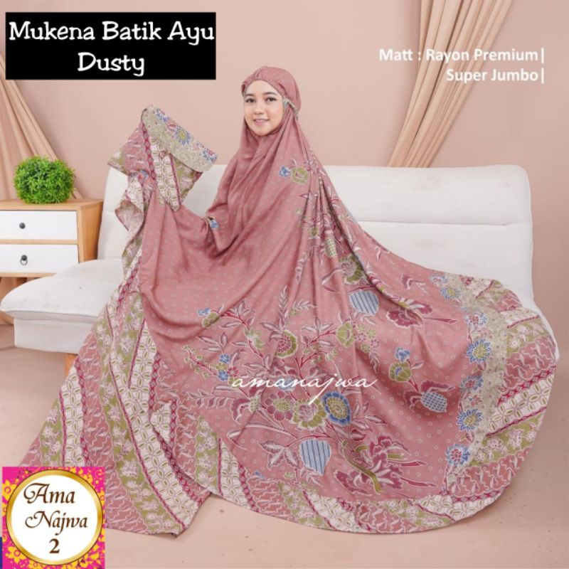 Mukena Batik Ayu  Terbaru Mekena Dewasa Mukena Super jumbo Mukena Rayon