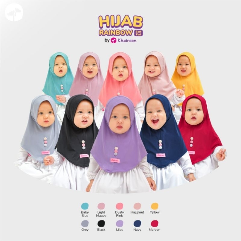 KHAIREEN - Hijab Rainbow Hijab Anak Lucu Jilbab Instan [SOFTPAD]