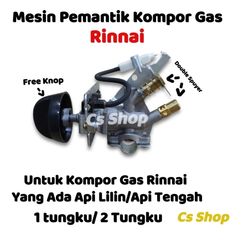 Mesin Pemantik Kompor Gas Double Original Ada Api Lilin/Pemantik Kompor Gas Rinnai Double(Ada Api Kecil)