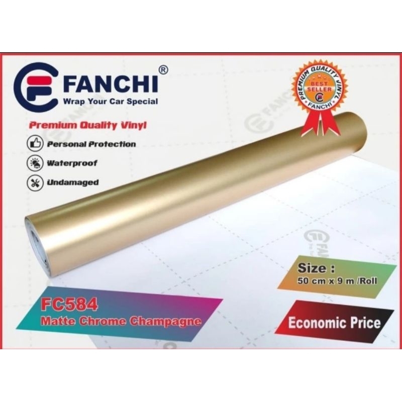 ROLL Sticker Fanchi FC584 Matte Chrome Champagne 50cm × 9m ROLL