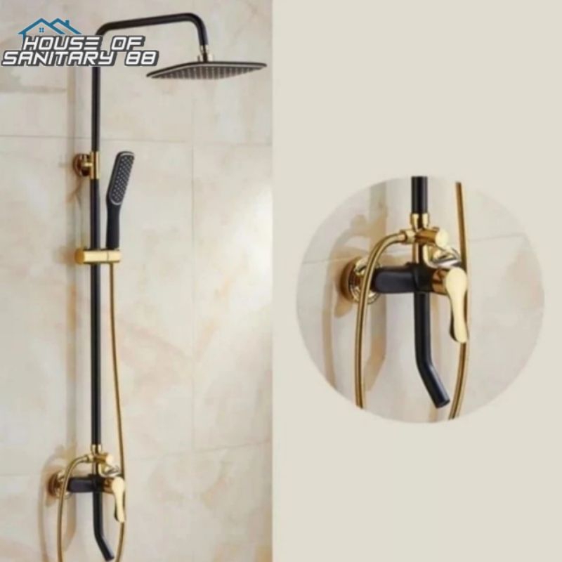 Shower tiang panas dingin Black gold/ shower tiang set columnt black gold