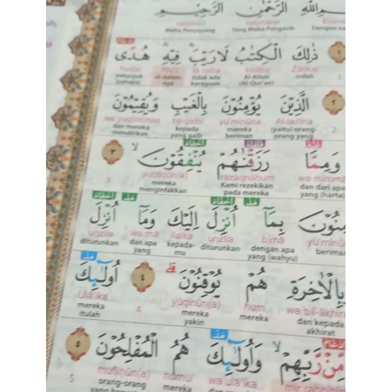 Al Quran Asy Syifa A5 Perkata Latin Tajwid Warna Kode Arab Waqaf Ibtida