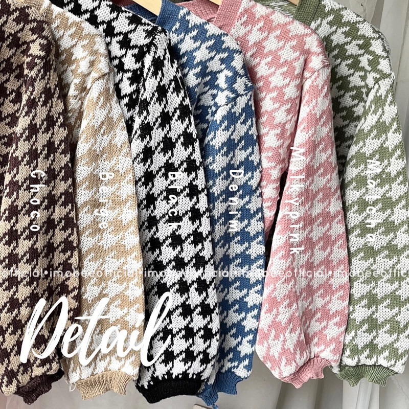 HANIN CARDIGAN RAJUT TWEED // CARDIGAN CROP BALON