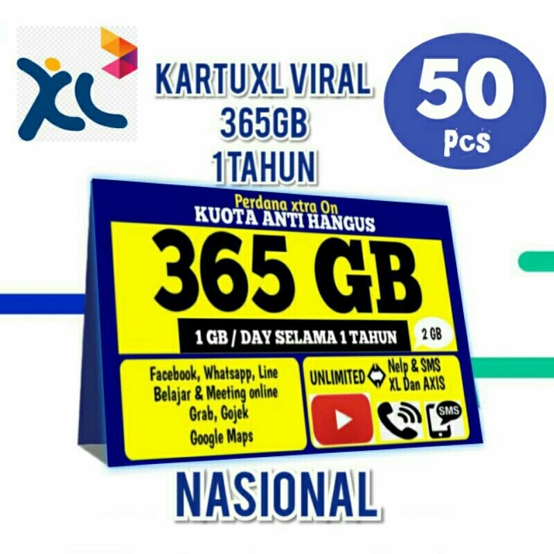 perdana xL 365 GB 1tahun