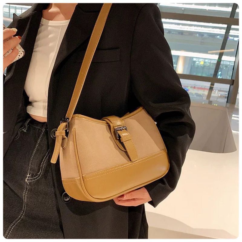 Golden - c418 Shoulderbag import wanita Tas bahu kulit