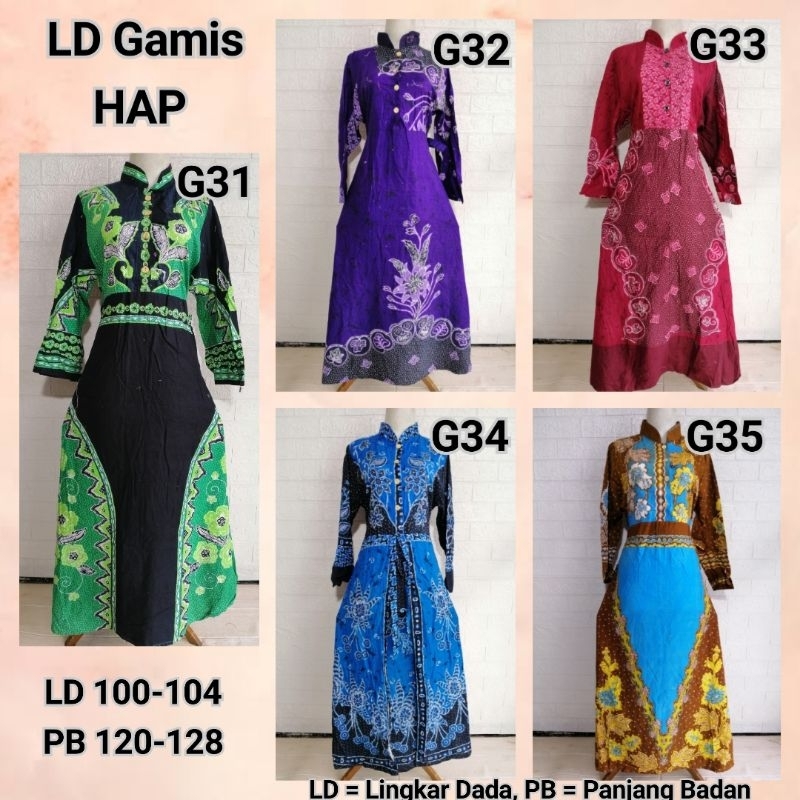Gamis Katun HAP rijek sablon minor ld 100-104 ((harap membaca sblm membeli)