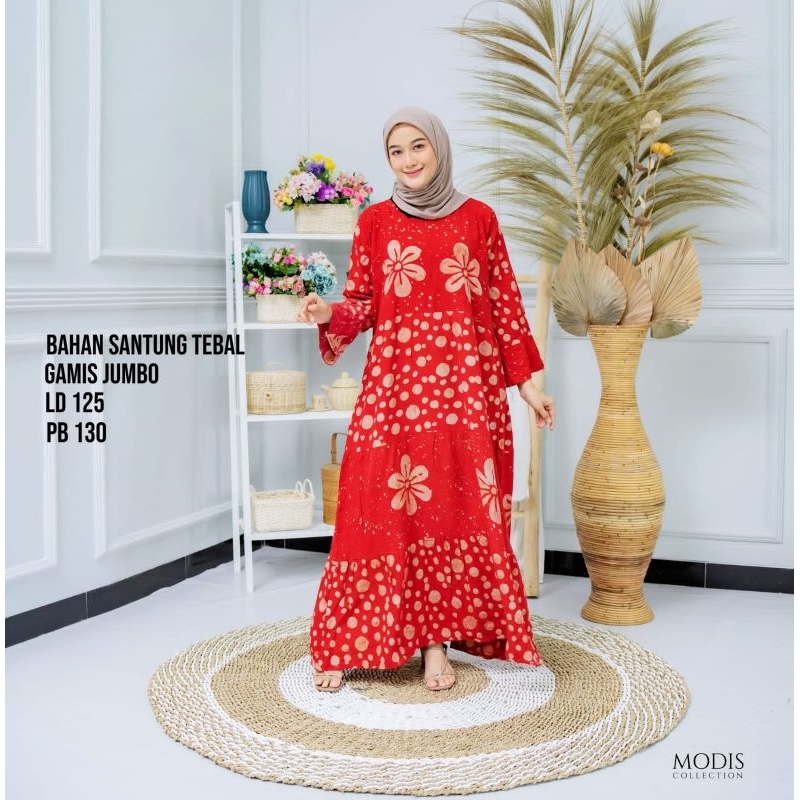 gamis batik jumbo gamis jumbo baju gamis lebaran 2023 gamis terbaru gamis rempel susun gamis batik b