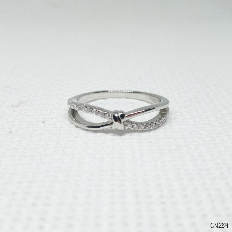 Cincin Pita Wanita Perak 925 Lapis Mas Putih - CN289
