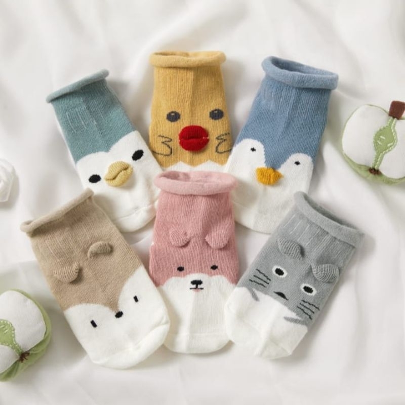 Kaos kaki bayi karakter korea style robibabi kartun binatang