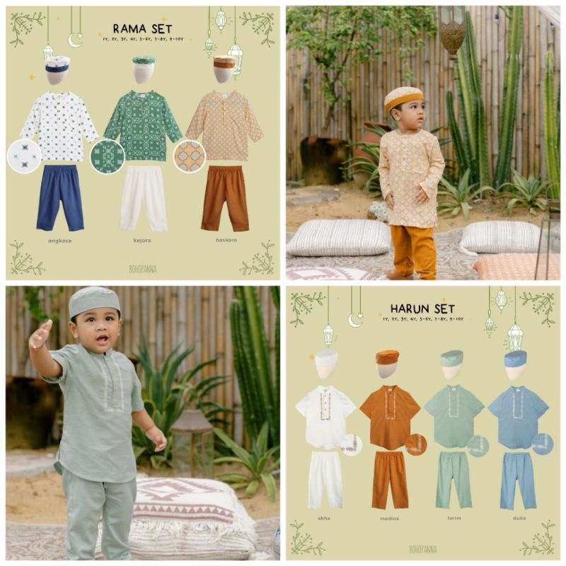 BOHOPANNA - STELAN KOKO ANAK LAKI LAKI SET DENGAN TOPI IBRAHIM SET DAN NOAH SET