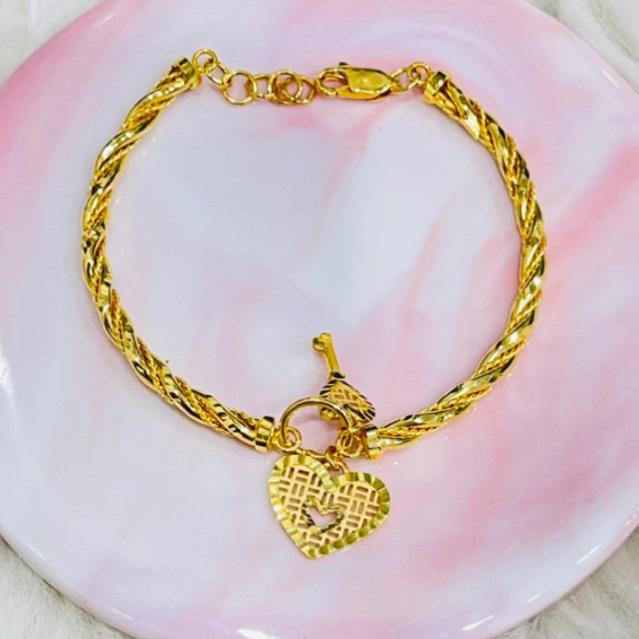 gelang tali ulir love semi bangle emas asli kadar 700