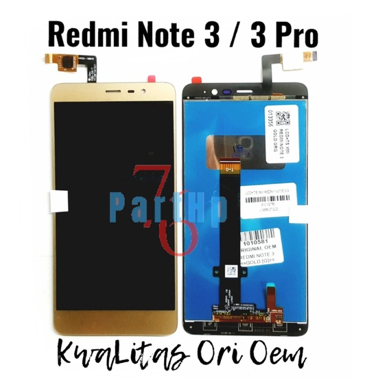 Lcd Touchscreen Fullset Kwalitas Ori Oem Redmi Note 3 - 3 Pro - Hitam