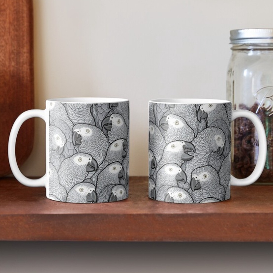 Mug Keramik African Grey Parrots
