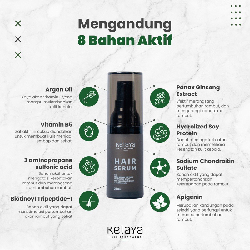 Kelaya Hair Serum Minyak Kemiri Serum Rambut Untuk Menumbuh Rambut Mengurangi Rambut Rontok