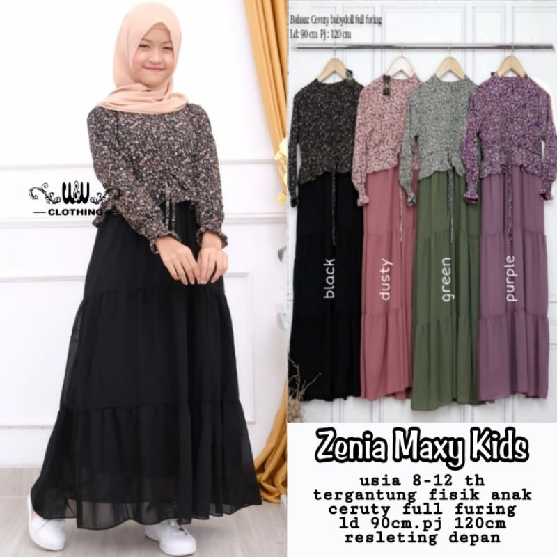 zenia maxy kids warna hitam