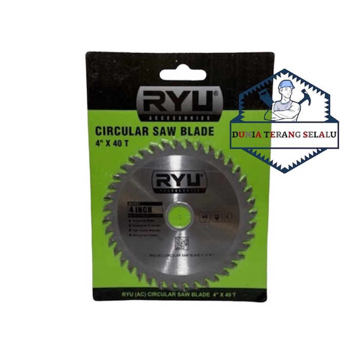 Mata Gerinda Gergaji Kayu RYU 4&quot;  - Circular Saw Blade 4&quot; - Mata Graji Bulat 4 in 40 T TCT 72 T - Mata Potong Kayu 4in RYU