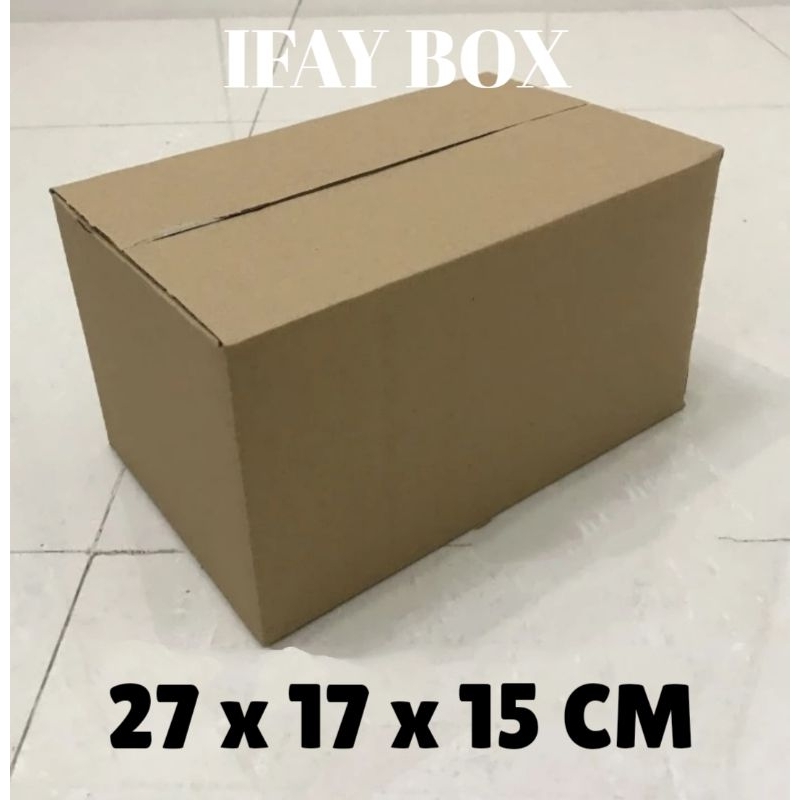 

Kardus/karton/box Ukuran 27x17x15 cm Single wall polos