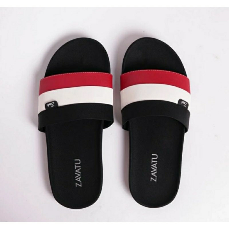 Sandal Pria Anti Slip BIG Size 44-49 Sendal Slop Casual Remaja Cowok Leather JUMBO Empuk Tane