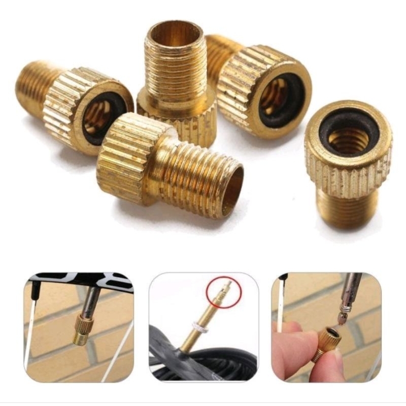 Adaptor Pentil Sepeda Presta Ke Schrader Motor Pompa French Valve