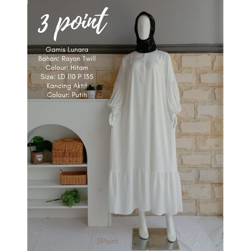 GAMIS LUNARA |gamis polos |gamis terbaru |dress wanita |dress rayon |dress only