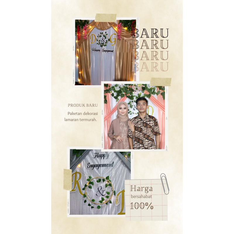 PAKET SUPER KOMPLIT DEKORASI LAMARAN- Paket dekorasi lamaran komplit Dekorasi lamaran murah/ backdro