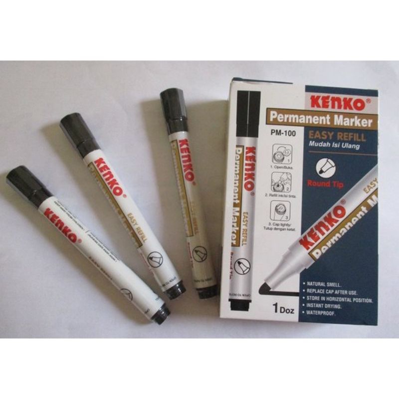

SPIDOL PERMANEN KENKO WARNA HITAM 1 Lusin MURAH 12 pcs