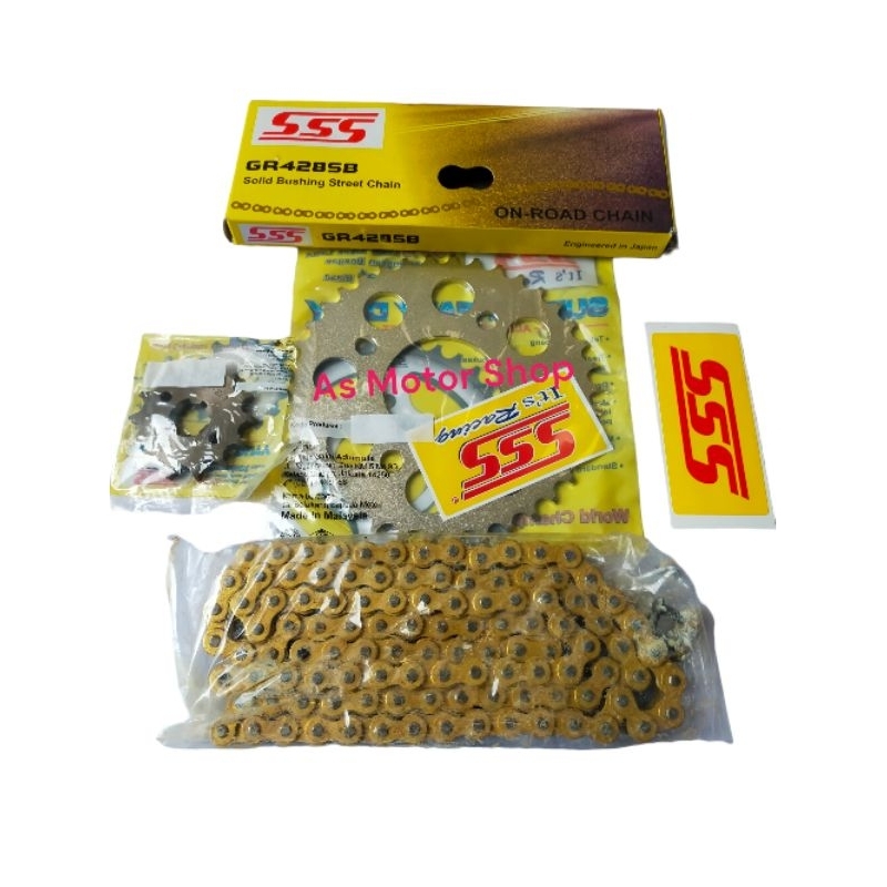 Gear set sss 428 rantai gold sss original honda sonic 150r