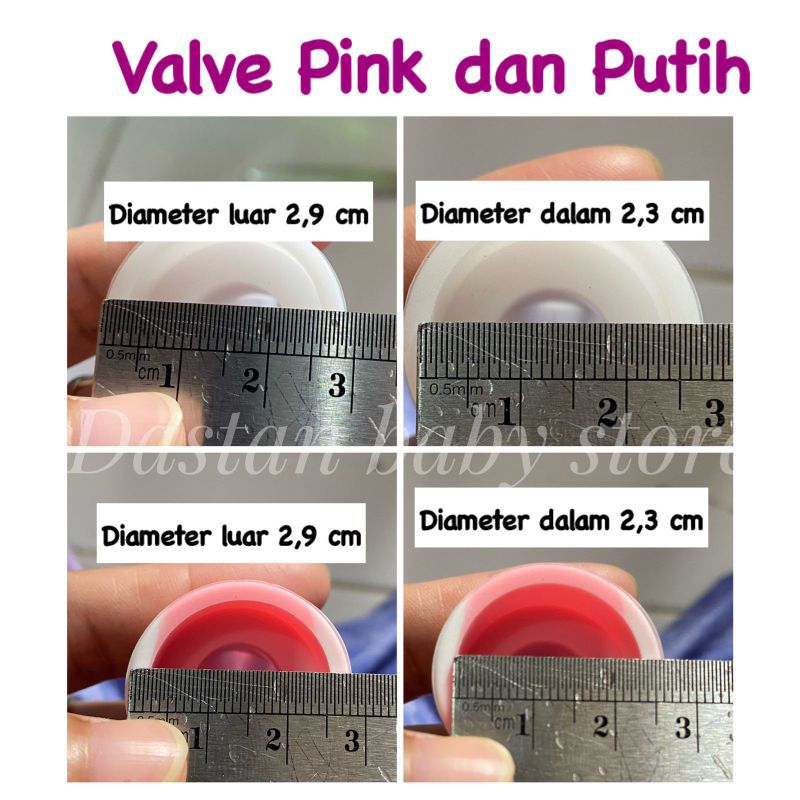 2 Pcs Valve Pink Valve Putih Duckbill Membran Pompa ASI corong &amp; Hansfree