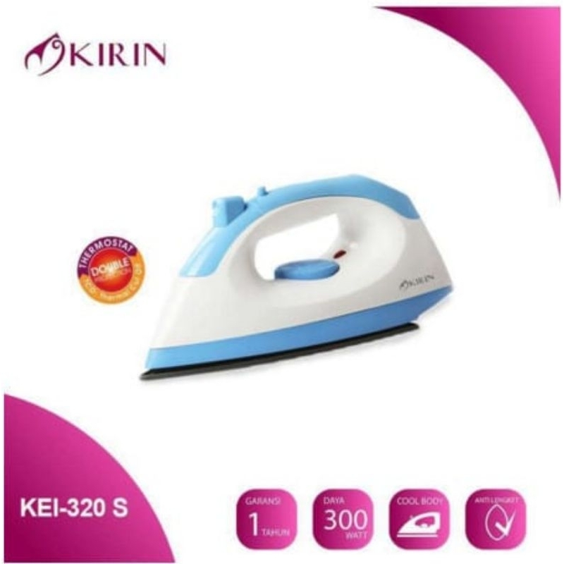 setrika kirin KEI 320S gosokan baju KIRIn KEI320S seterika kirin ori garansi resmi elecric iron kirin garansi setrika baju low watt 300W