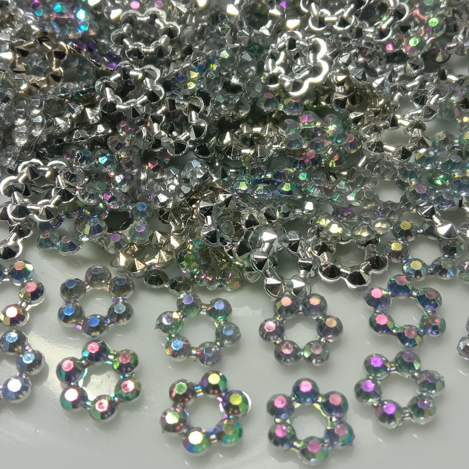payet diamond jahit akrilik manik manik bunga tempel grade B uk 10mm per 20 butir