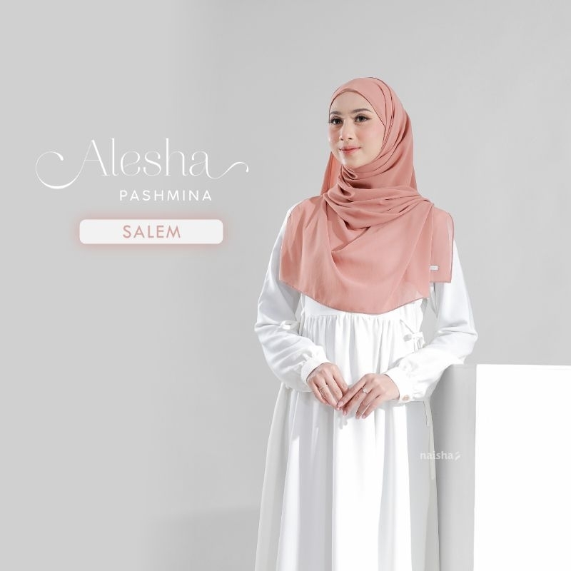 Naisha - Alesha Pashmina/ Pashmina Syar'i/ Hijab Pashmina Panjang/ Kerudung Pashmina Ceruti/ Pashmin