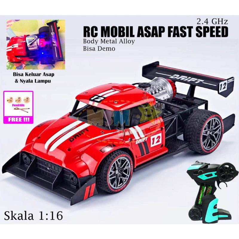 Mainan Mobil Remot RC Metal Racing 2.4Ghz Keluar Asap Knalpot / Mobil remot control 930-9A