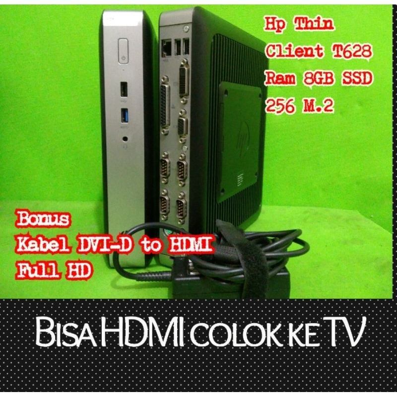 Mini PC Murah Hemat Listrik HP Thin client T628 Ram 8GB SSD M.2 256GB bisa HDMI