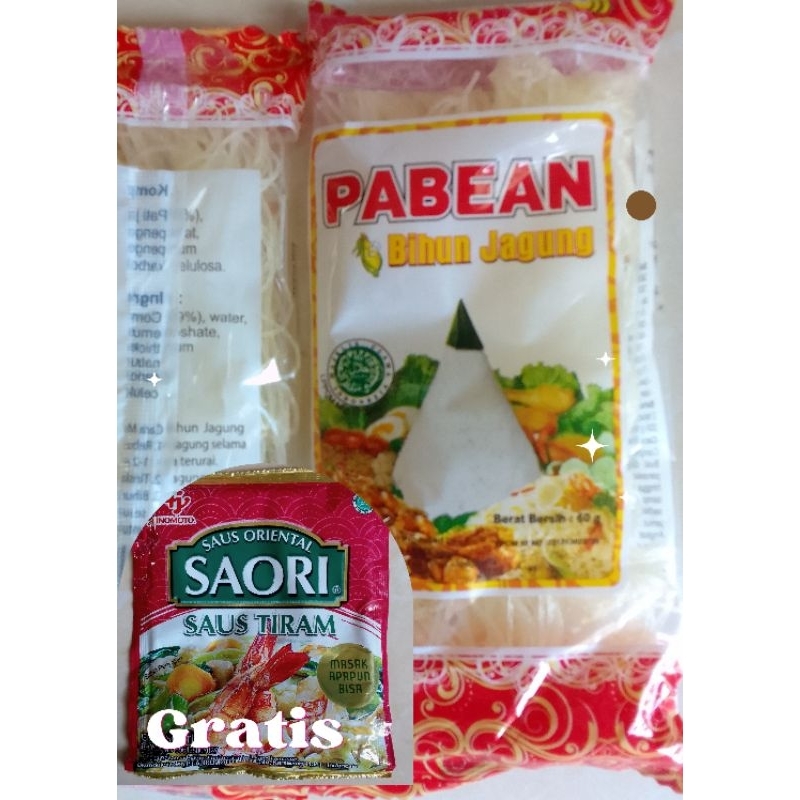 mi putih bihun jagung pabean gratis saori