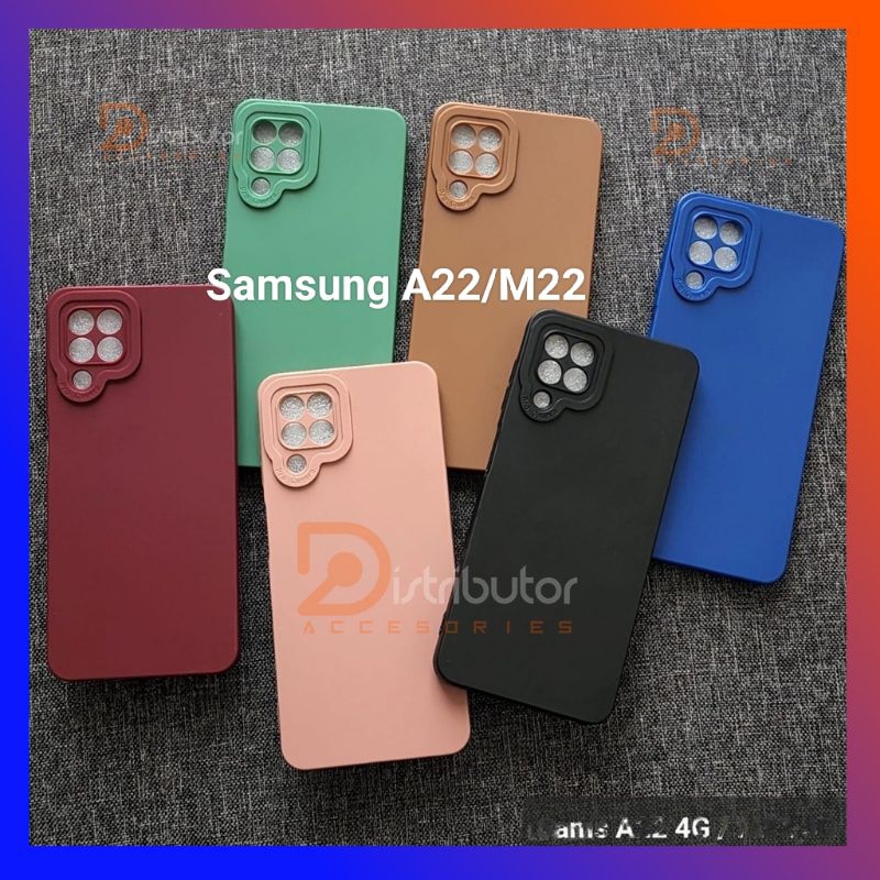 SOFTCASE MACARON PRO CAMERA SAMSUNG A22/M22 CANDY MACARON