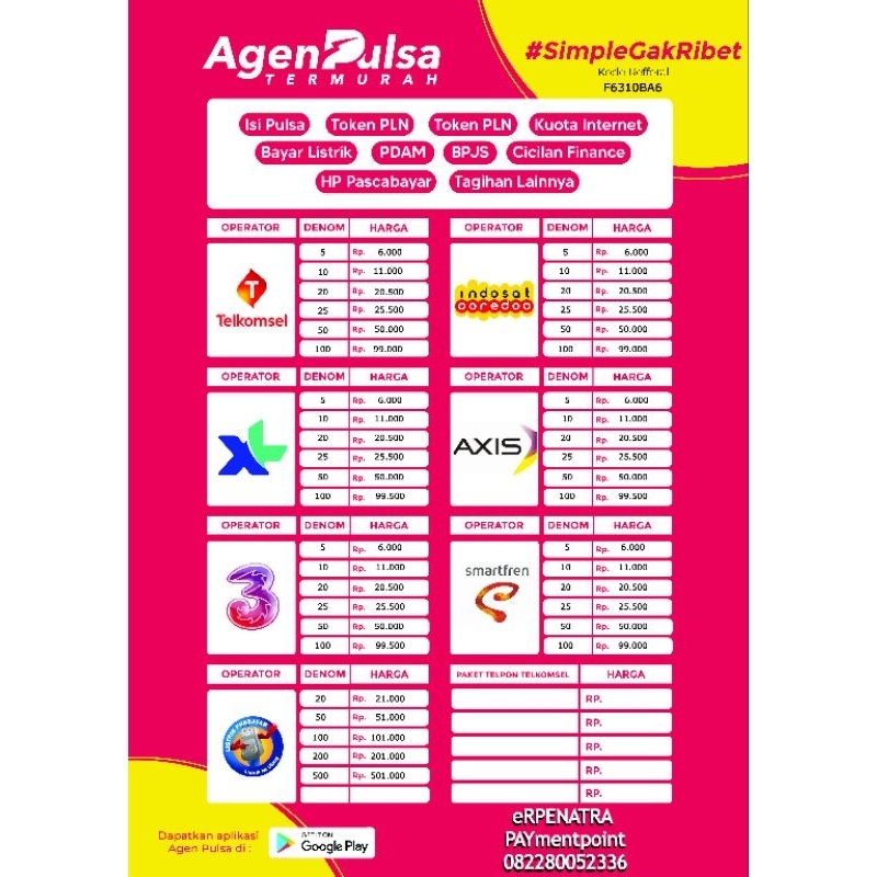 Pulsa Kuota Token Listrik Dan Pembayaran Lainnya