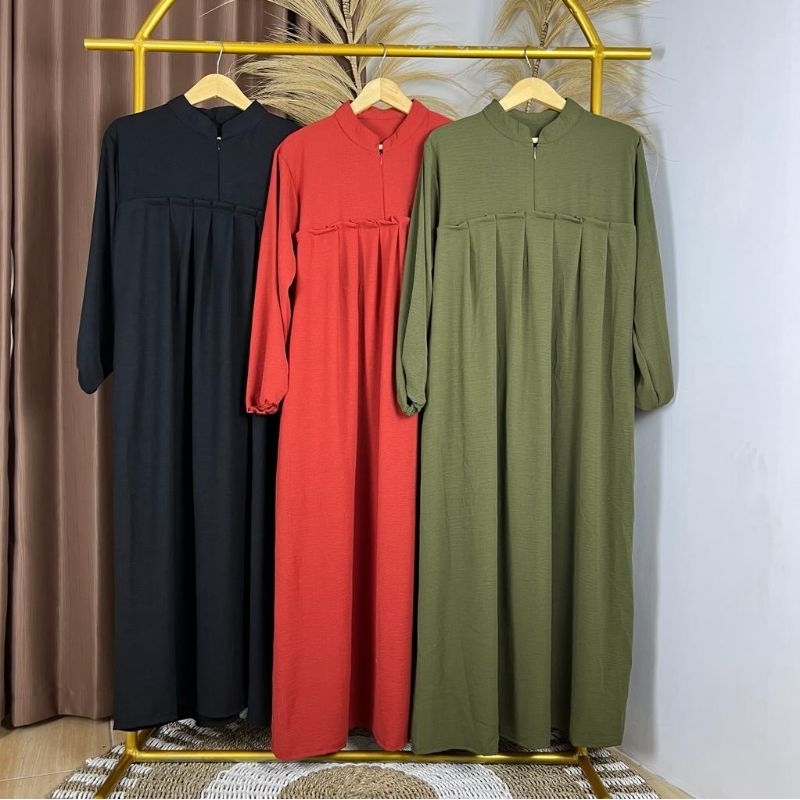 Gamis Wanita Lebaran Terbaru 2023 Gamis VARISHA CRINKLE AIRFLOW Variasi Rempel / Gamis Lebaran Gamis Dewasa