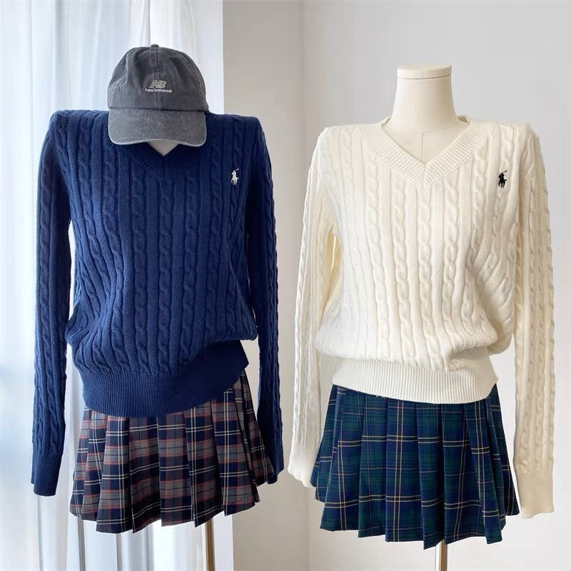 READY - Haneul Polo Sweater | Luaran outer knit korea wanita jumper ralph lauren y2k vintage