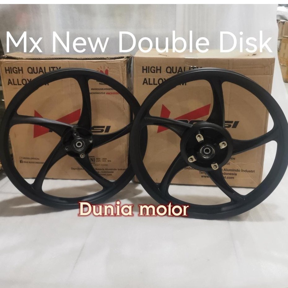 velg pelek racing supra 125 double disk / mx new 135 double disk model palang 5 for depan belakang c