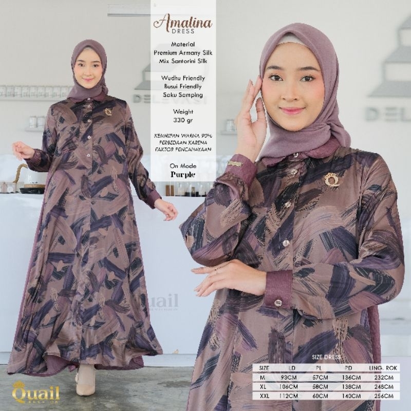 Dress Muslim Wanita Syari Original Quail Hijab AMALINA