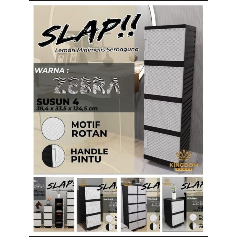 Lemari pakaian/lemari plastik slap KINGDOM
