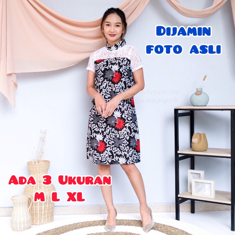 Baju Wanita Dress DIJAMIN FOTO ASLI Dress Wanita Batik Modern Dress Batik Wanita Midi Dress Batik Ba