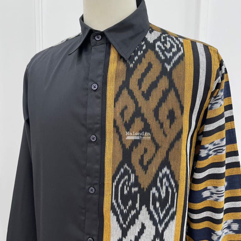 READY STOCK BAJU TENUN PRIA KEMEJA TENUN KOMBINASI