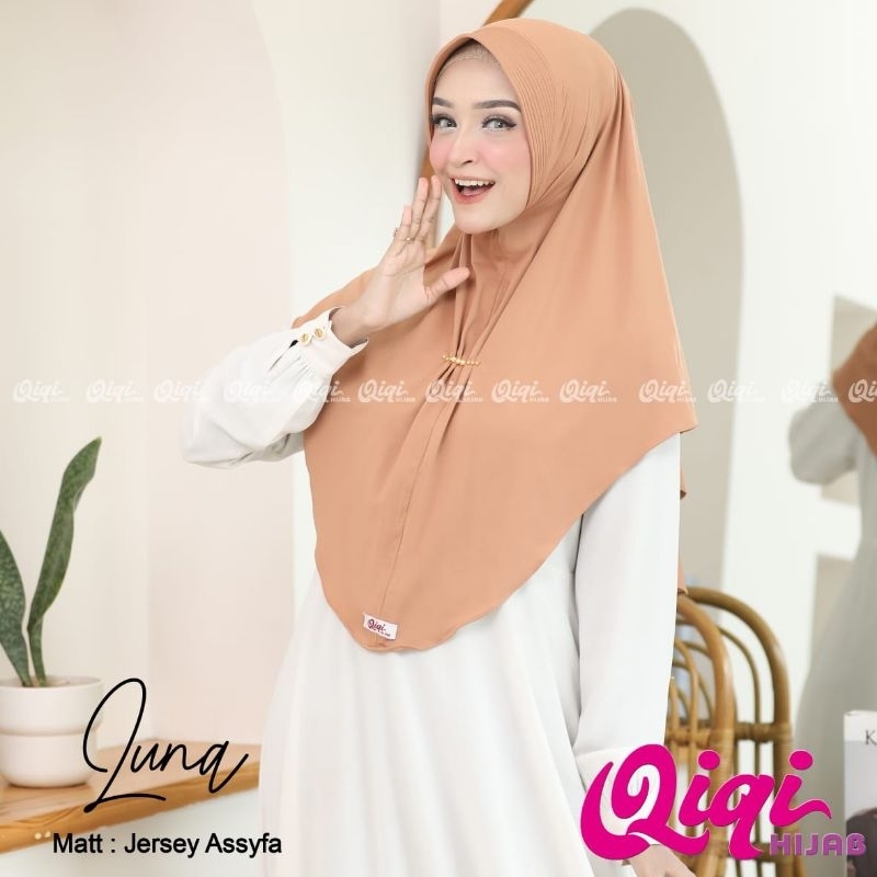 (Qiqi Hijab) LUNA •jilbab instan jersey premium•jilbab instan pet payet depan